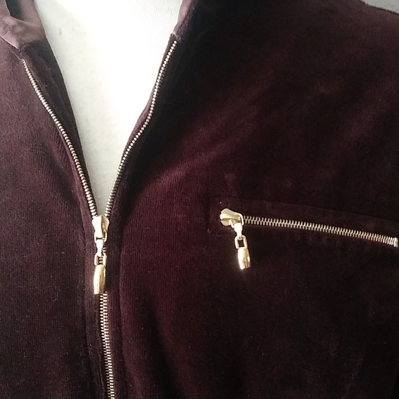 St John Sport - Brown Velour Hooded Jogging Track Suit. Small - Picture 4 of 7